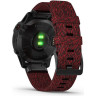 Часы GARMIN FENIX 6 SAPPHIRE BLACK DLC WITH HEATHERED RED NYLON BAND 10290