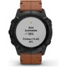 Часы GARMIN FENIX 6X SAPPHIRE BLACK DLC WITH CHESTNUT LEATHER BAND 10302